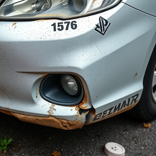 damaged car bumper
