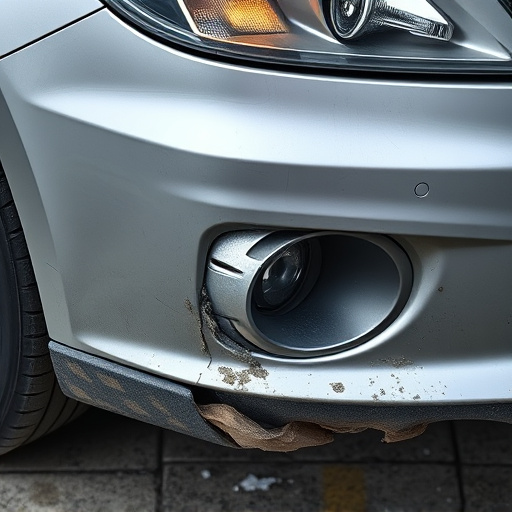 damaged car bumper