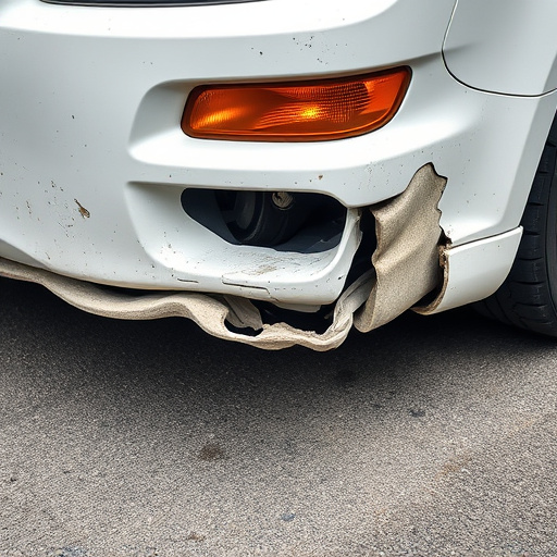 damaged car bumper