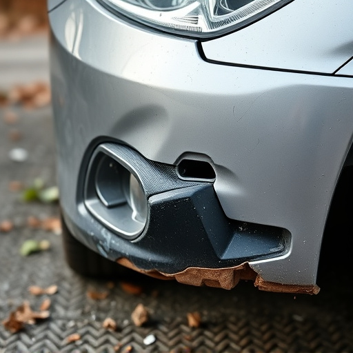 damaged car bumper