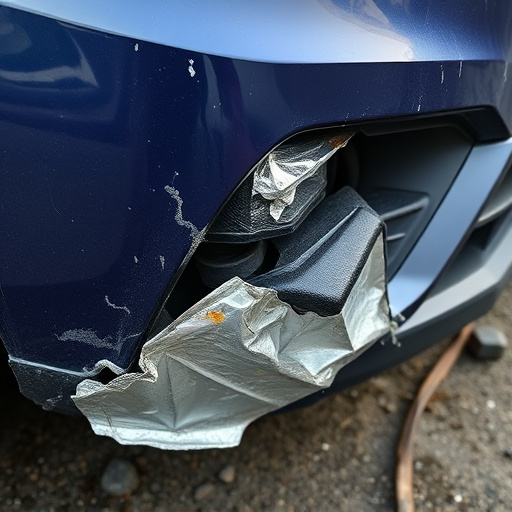 damaged car bumper