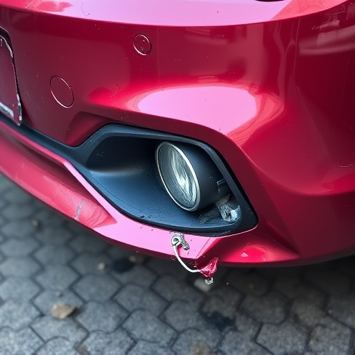 damaged car bumper