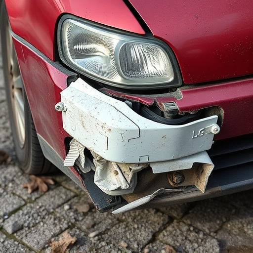 damaged car bumper