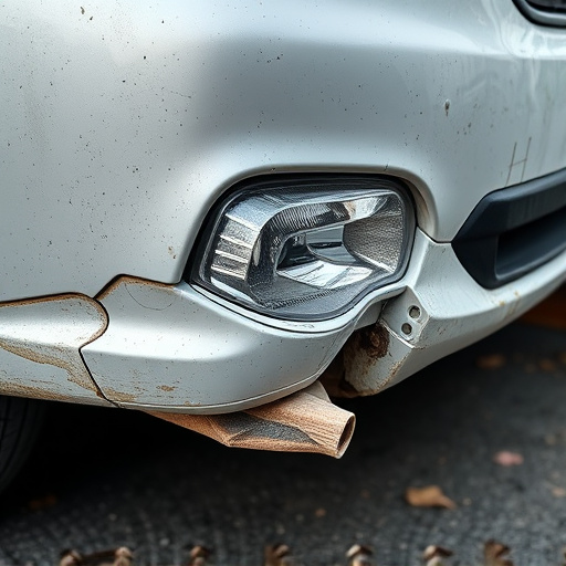 damaged car bumper