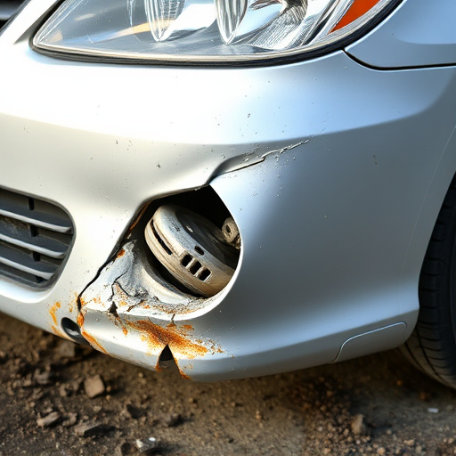 damaged car bumper