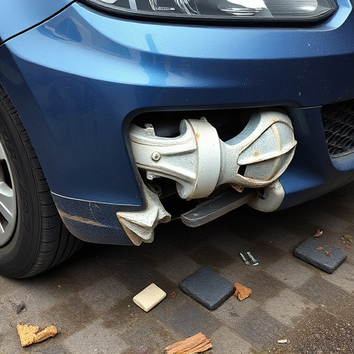 damaged car bumper