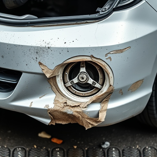 damaged car bumper