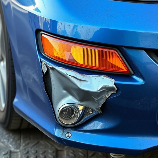 damaged car bumper