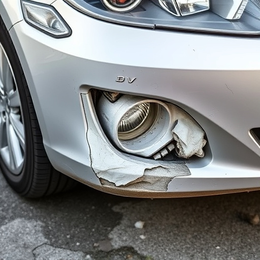 damaged car bumper