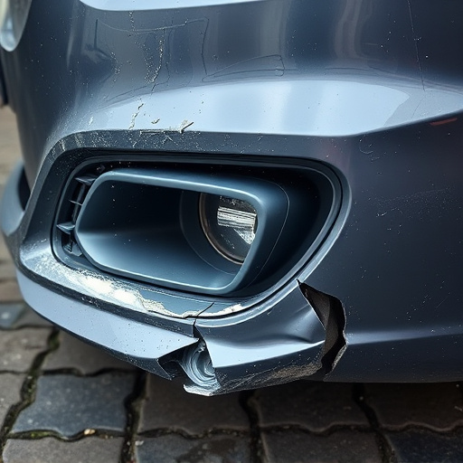 damaged car bumper