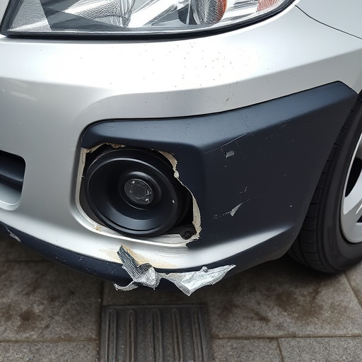 damaged car bumper