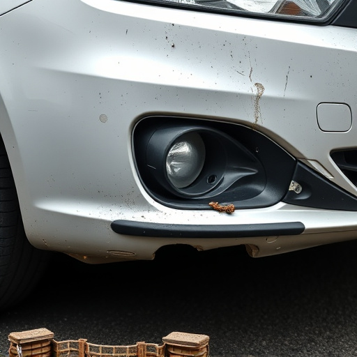 damaged car bumper