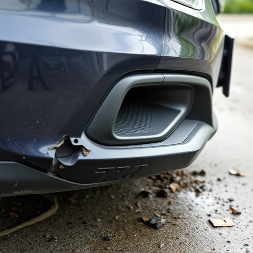 damaged car bumper