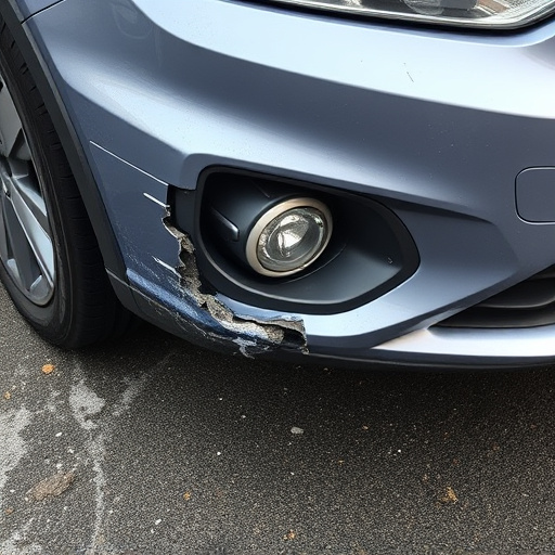 damaged car bumper