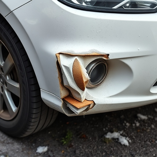 damaged car bumper