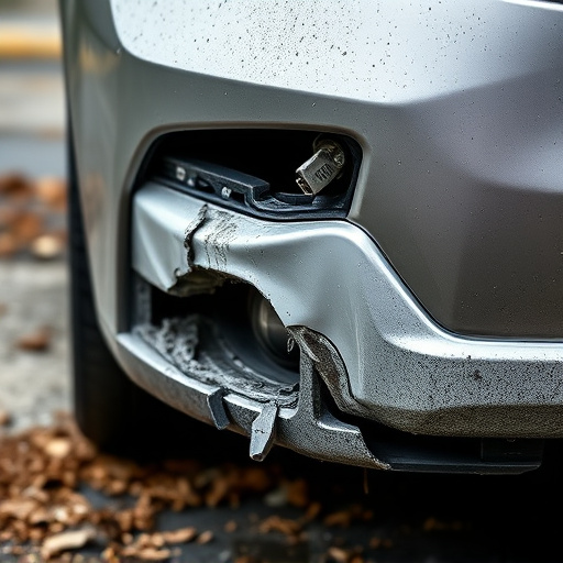 damaged car bumper