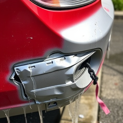 damaged car bumper
