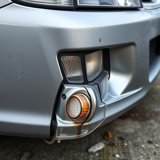 damaged car bumper