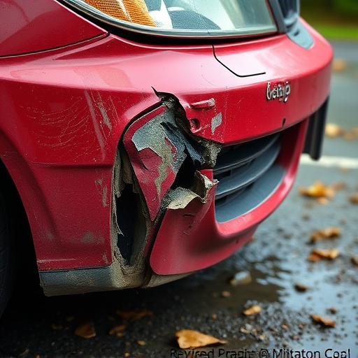 damaged car bumper