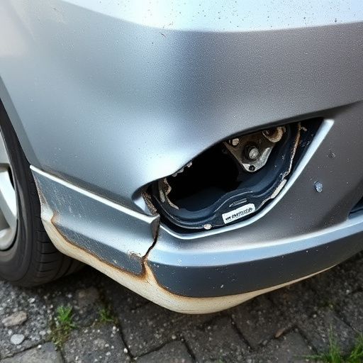 damaged car bumper
