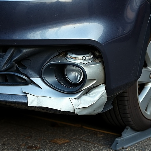 damaged car bumper