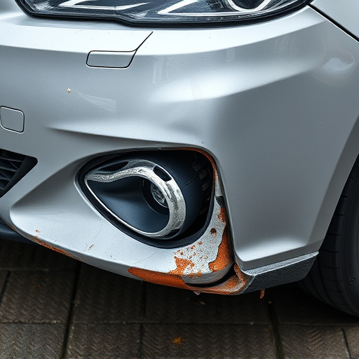 damaged car bumper