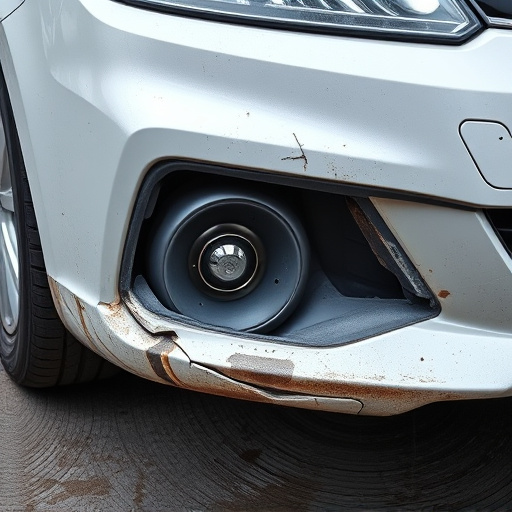damaged car bumper