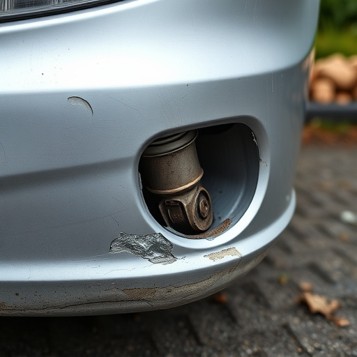 damaged car bumper