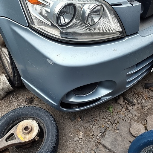 damaged car bumper