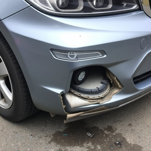 damaged car bumper