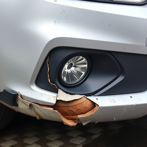 damaged car bumper