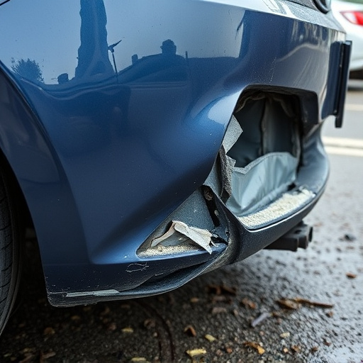 damaged car bumper