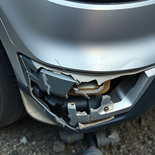 damaged car bumper