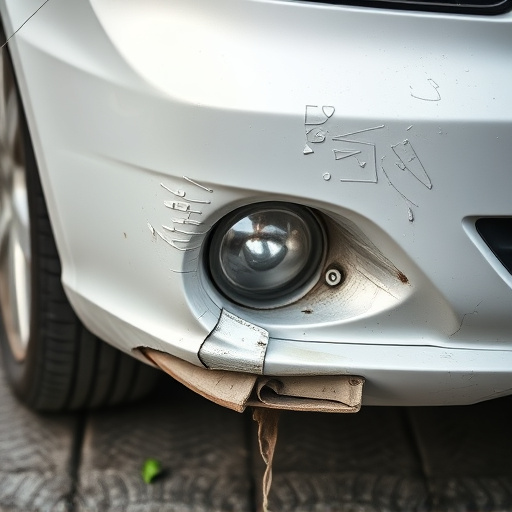 damaged car bumper