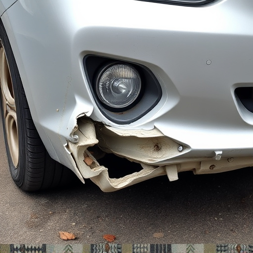 damaged car bumper