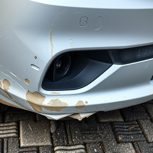 damaged car bumper