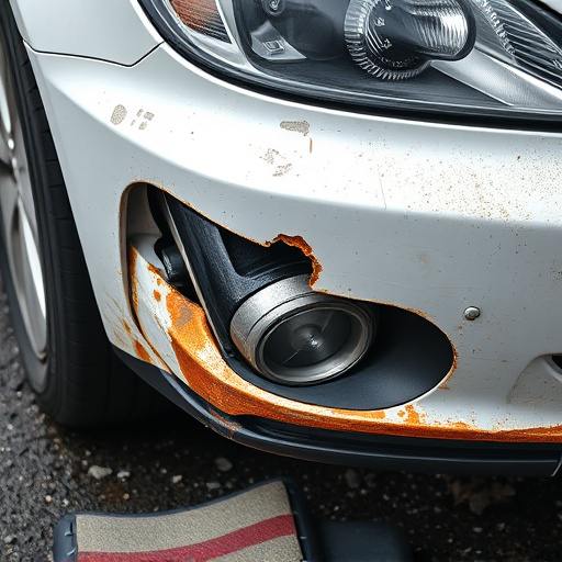 damaged car bumper