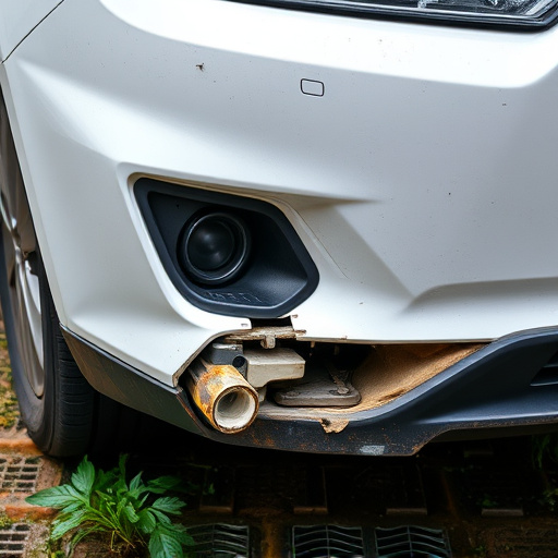 damaged car bumper