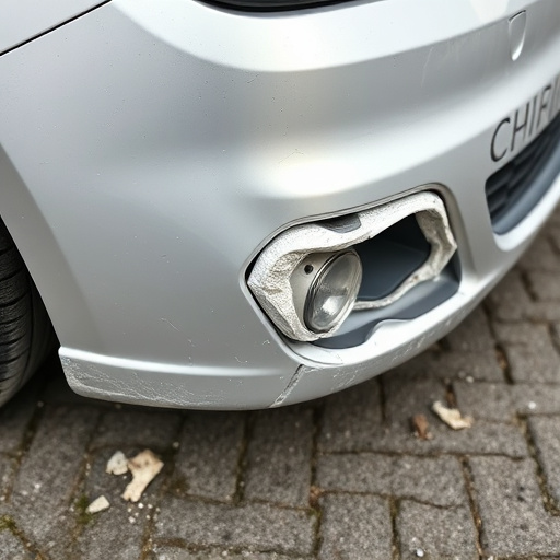 damaged car bumper