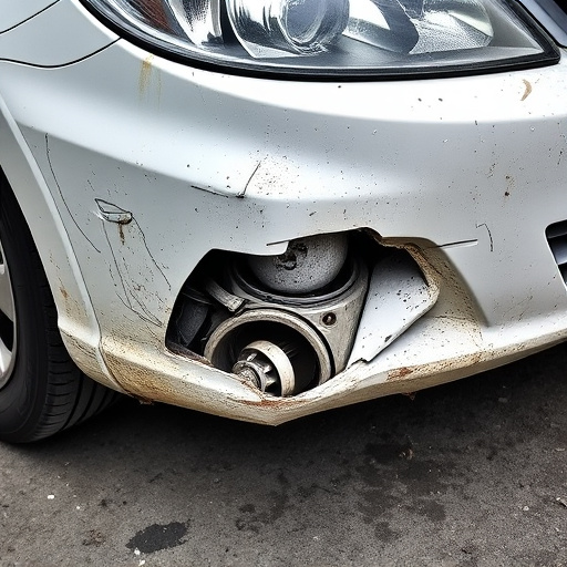 damaged car bumper