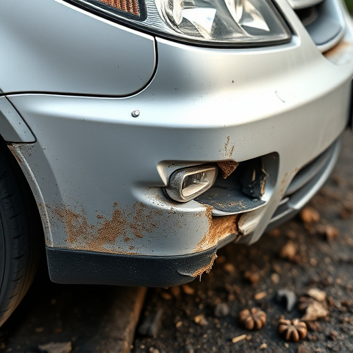 damaged car bumper