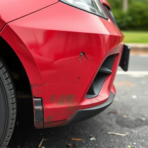 damaged car bumper