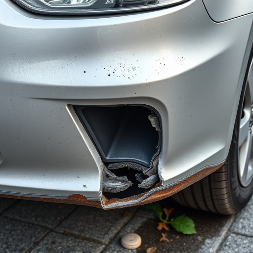 damaged car bumper