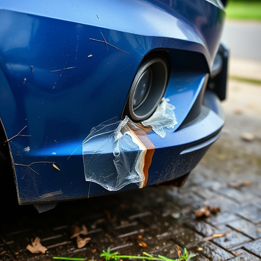 damaged car bumper