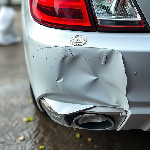damaged car bumper