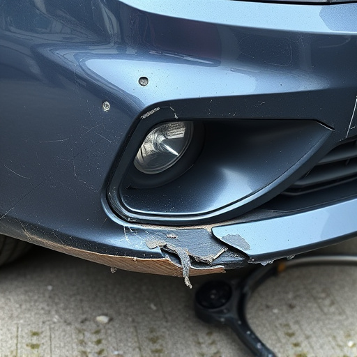 damaged car bumper