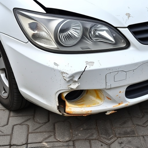 damaged car bumper
