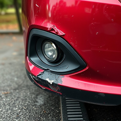 damaged car bumper