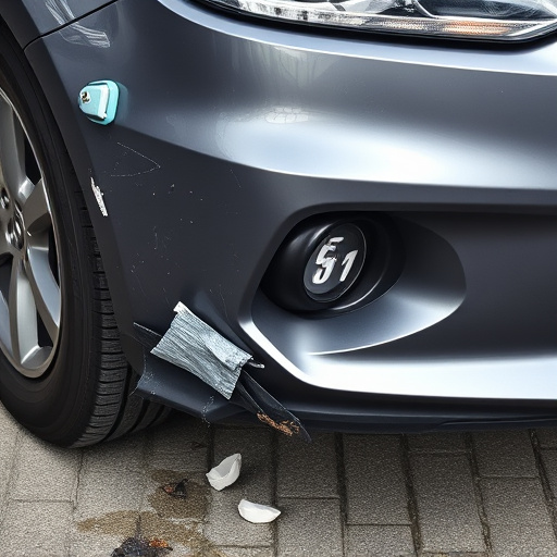 damaged car bumper