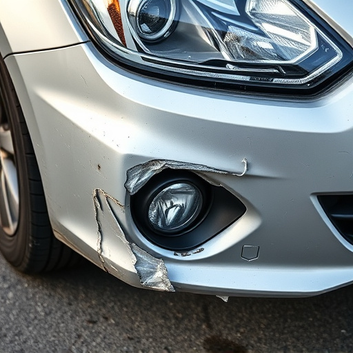 damaged car bumper